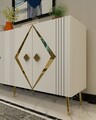 Consola, Olivia, Domino KB150, 150x75x35 cm, PAL , Alb/Auriu