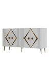 Consola, Olivia, Domino KB150, 150x75x35 cm, PAL , Alb/Auriu
