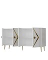 Consola, Olivia, Domino KB150, 150x75x35 cm, PAL , Alb/Auriu