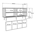 Consola, Olivia, Domino KB150, 150x75x35 cm, PAL , Alb/Auriu