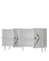 Consola, Olivia, Domino KB150, 150x75x35 cm, PAL , Alb / Argintiu