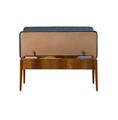 Bancheta cu spatar, Vina 1048-2, Vella, Dark Blue, Walnut, 110x40x85 cm