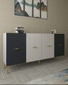 Consola, Olivia, Loop KB150, 150x75x35 cm, PAL , Alb / Antracit