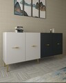 Consola, Olivia, Loop KB150, 150x75x35 cm, PAL , Alb / Antracit