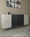 Consola, Olivia, Loop KB150, 150x75x35 cm, PAL , Alb / Antracit