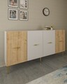Consola, Olivia, Loop KB150, 150x75x35 cm, PAL , Stejar alb / safir