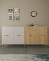 Consola, Olivia, Loop KB150, 150x75x35 cm, PAL , Stejar alb / safir