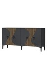 Consola, Olivia, Genus KB150, 150x75x35 cm, PAL , Antracit / Nuc