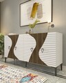 Consola, Olivia, Genus KB150, 150x75x35 cm, PAL , Alb/Maro