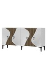 Consola, Olivia, Genus KB150, 150x75x35 cm, PAL , Alb/Maro