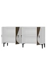 Consola, Olivia, Genus KB150, 150x75x35 cm, PAL , Alb/Maro