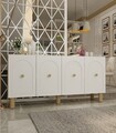 Consola, Olivia, Notre KB150 Bohem, 150x75x35 cm, PAL , Stejar Safir / Alb