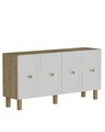 Consola, Olivia, Notre KB150 Bohem, 150x75x35 cm, PAL , Stejar Safir / Alb