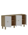 Consola, Olivia, Notre KB150 Bohem, 150x75x35 cm, PAL , Stejar Safir / Alb