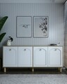 Consola, Olivia, Simple KX180 Bohem, 180x78 cm, PAL , Stejar Safir / Alb