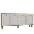 Consola, Olivia, Simple KX180 Bohem, 180x78 cm, PAL , Stejar Safir / Alb