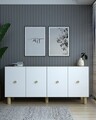 Consola, Olivia, Mono KB150 Bohem, 150x75x35 cm, PAL , Stejar Safir / Alb