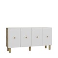 Consola, Olivia, Mono KB150 Bohem, 150x75x35 cm, PAL , Stejar Safir / Alb