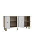 Consola, Olivia, Mono KB150 Bohem, 150x75x35 cm, PAL , Stejar Safir / Alb