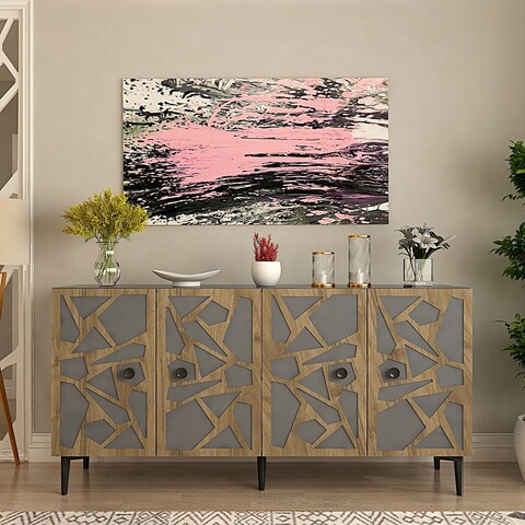 Consola, Olivia, Master, 150x75x35 cm, PAL , Antracit / Nuc