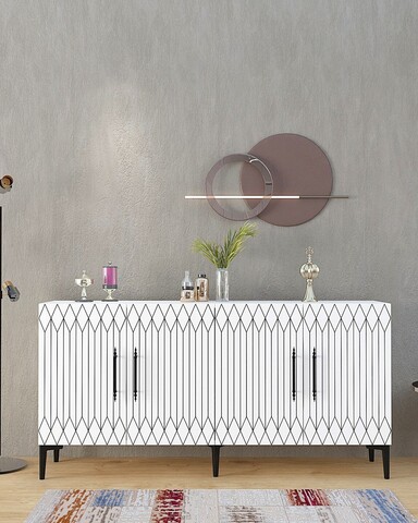 Consola, Olivia, Ressi, 150x75x35 cm, PAL , Alb