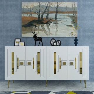 150x75x35 cm, Alb;Auriu