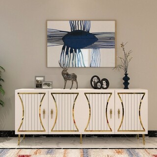 150x75x35 cm, Alb;Auriu