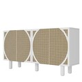 Consola, Chalmette, Wilder Bohem, 150x75x35 cm, PAL , Alb / Hazeran
