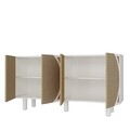 Consola, Chalmette, Wilder Bohem, 150x75x35 cm, PAL , Alb / Hazeran