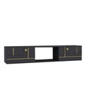 Comoda TV, Olivia, Aredam, 150x25 cm, PAL , Antracit / Aur