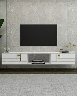 150x25 cm, Alb;Auriu