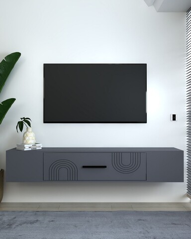 Comoda TV, Olivia, Kodaks L2, 150x33 cm, PAL , Antracit