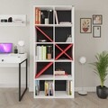 Corp biblioteca, Adore, Ktp-910-Bk-1, 75x188x30 cm, PAL, Alb/Rosu
