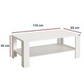 Masuta de cafea, Adore, Shp-695-Dd-1, 110x42x65 cm, PAL, Alb diamant