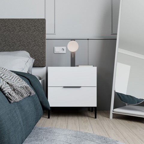 Noptiera, Adore, Kmd-1720-Dd-1, 55x59x44 cm, PAL, Alb