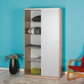 Dulap pentru haine, Adore, Swd-431-Sb-2, 94x182x52 cm, PAL, Somon/Alb