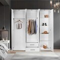 Dulap pentru haine, Adore, White, 213x206x52 cm, PAL, Alb