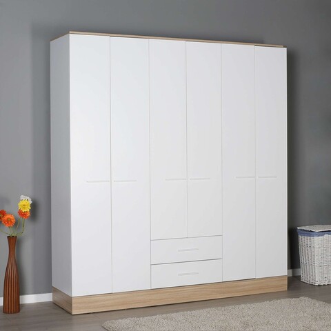 Dulap pentru haine, Adore, Base 6, 224x206x52 cm, PAL, Alb