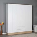 Dulap pentru haine, Adore, Base 6, 224x206x52 cm, PAL, Alb