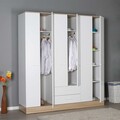 Dulap pentru haine, Adore, Base 6, 224x206x52 cm, PAL, Alb
