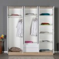 Dulap pentru haine, Adore, Base 6, 224x206x52 cm, PAL, Alb