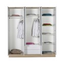 Dulap pentru haine, Adore, Base 6, 224x206x52 cm, PAL, Alb