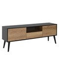 Comoda TV, Adore, Tvr-921-Et-1, 160x58x41 cm, PAL, Negru / Gri deschis