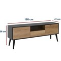 Comoda TV, Adore, Tvr-921-Et-1, 160x58x41 cm, PAL, Negru / Gri deschis