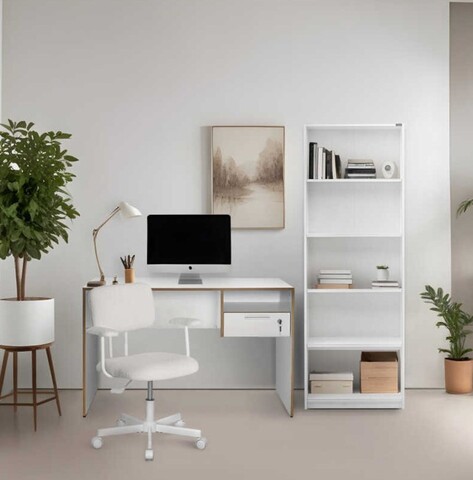 Birou, Adore, Cms-510-Dx-1, 120x75x60 cm, PAL, Alb / Stejar