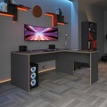 Birou, Adore, Rms-320-Ax-1, 160x75x144 cm, PAL, Antracit / Stejar