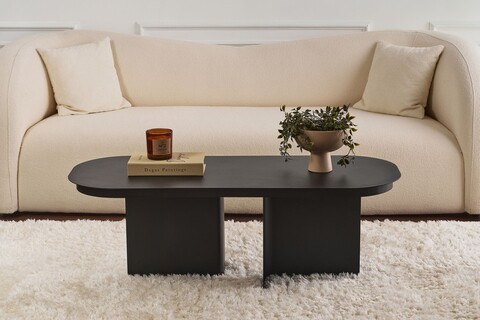 Masuta de cafea, Cerritos, Shb-010, 120x45x44 cm, Metal, Negru
