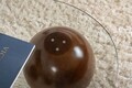 Masuta de cafea, Cerritos, Sphere, 120x30x70 cm, Sticla temperata, Nuc / Transparent