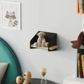 Raft de perete, Cerritos, Short Arm, 30x20x19 cm, Lemn, Negru