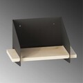 Raft de perete, Cerritos, Short Arm, 30x20x19 cm, Lemn, Negru